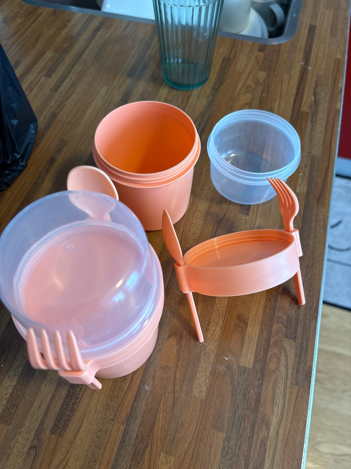 Nieuw Tupperware Lunchbox met Bestek en Extra Bakje, Met bestek, Bewaardoos, Oranje, Ophalen of Verzenden