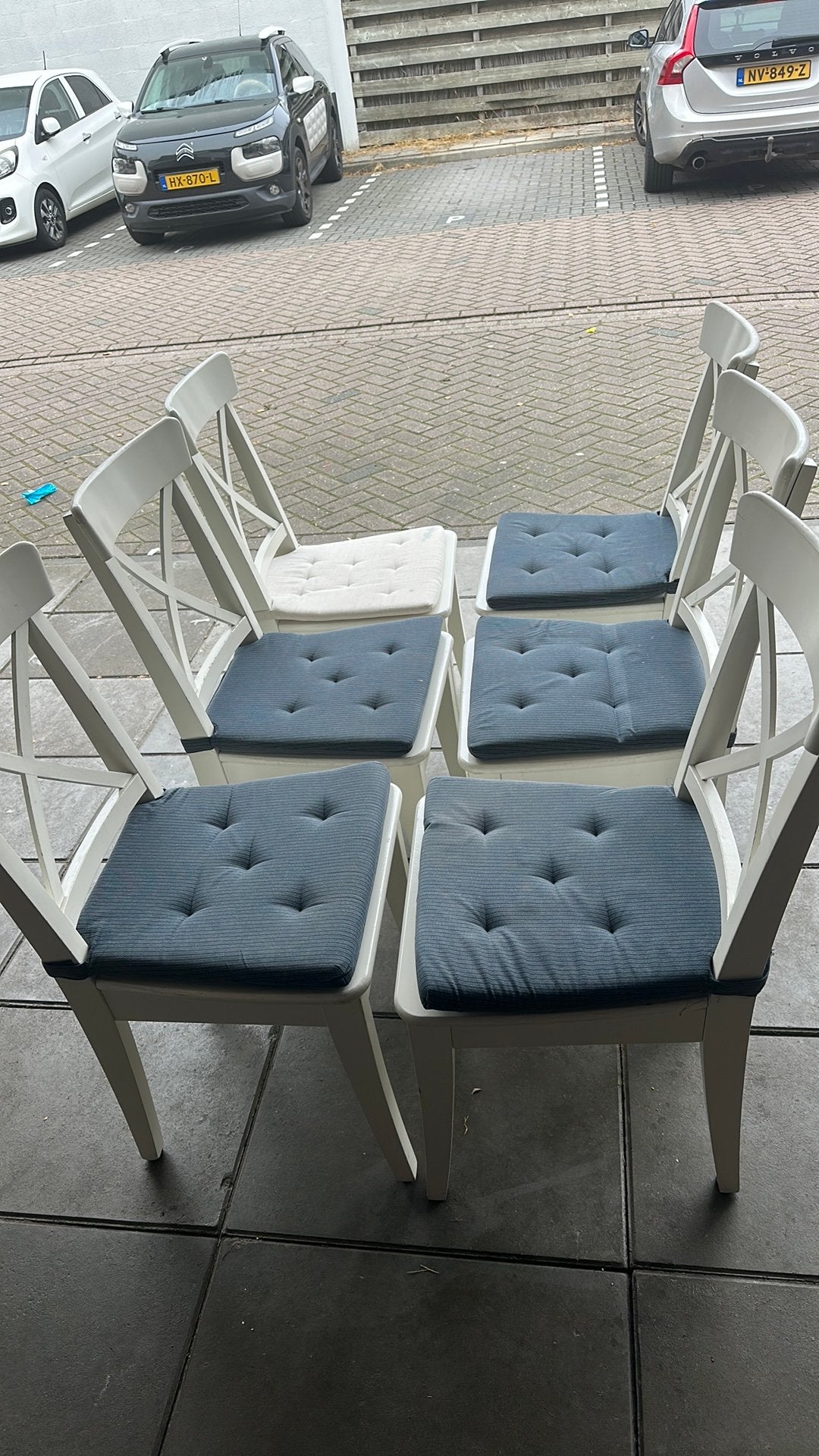 Zes stoelen IKEA, Ophalen, Minder dan 50 cm, Gebruikt, Minder dan 50 cm