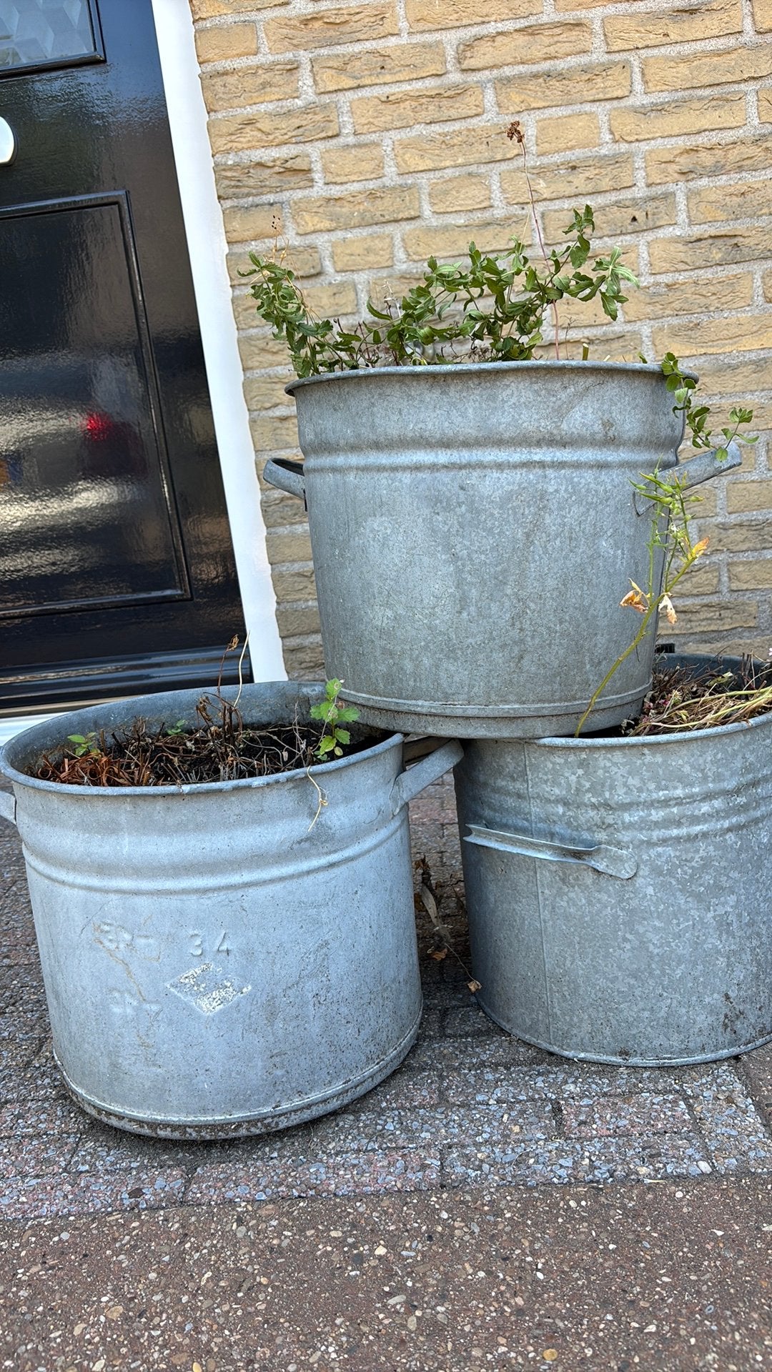 Zinken bakken, Ophalen, Minder dan 30 cm, Rond, Zo goed als nieuw