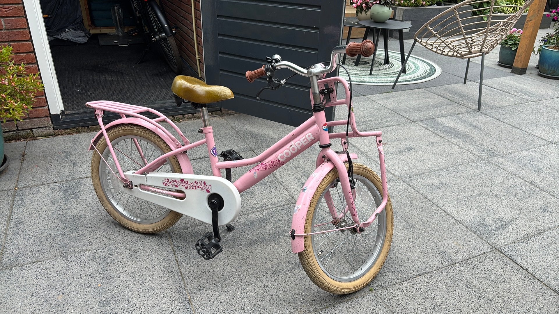 Kinderfiets 18 inch, Ophalen, Terugtraprem, Zijwieltjes, 16 tot 20 inch