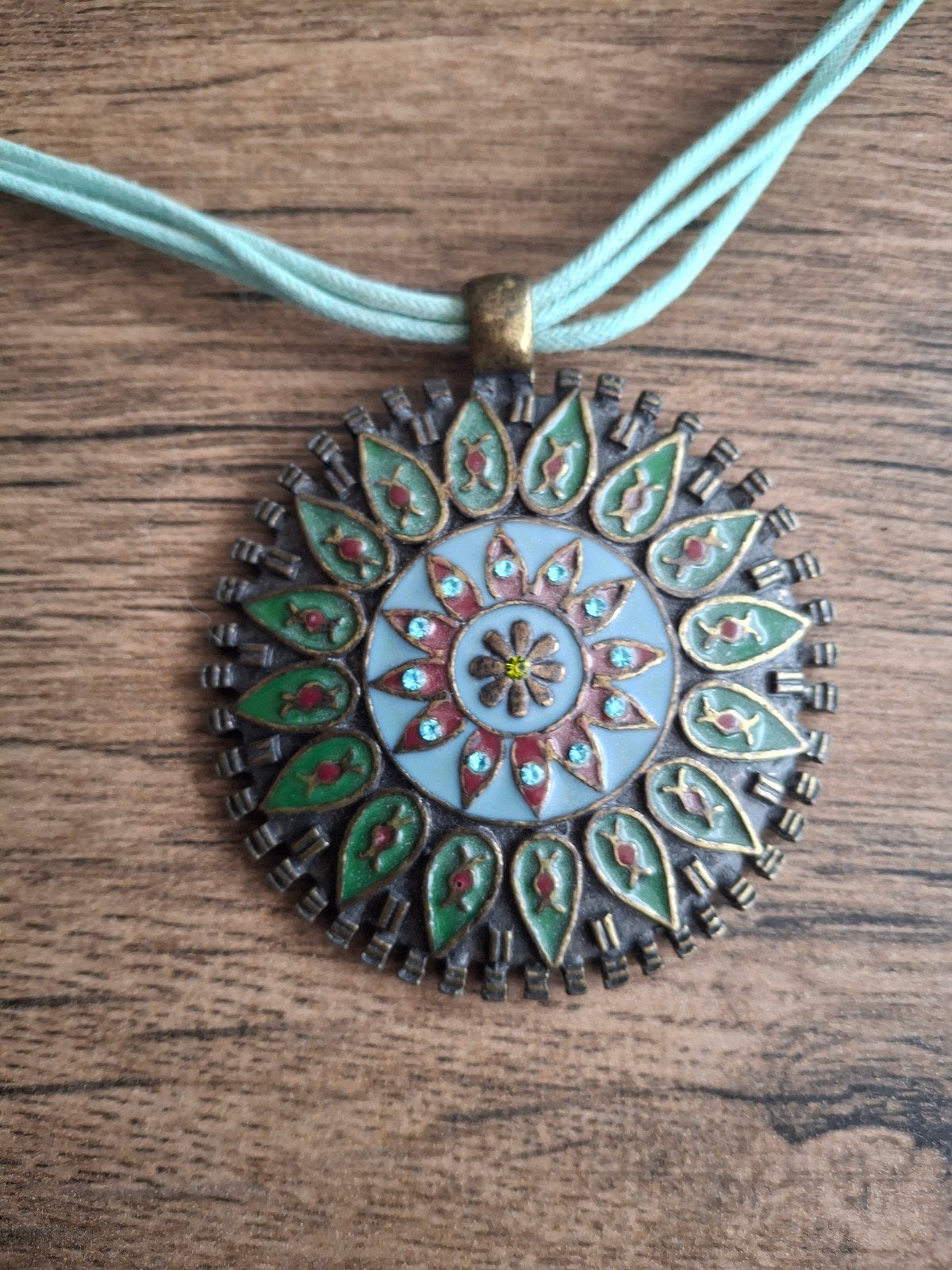 Turkse Ketting met Mandalapatroon, Sieraden, Tassen en Uiterlijk, Kettingen, Ophalen of Verzenden, Gebruikt, Overige materialen