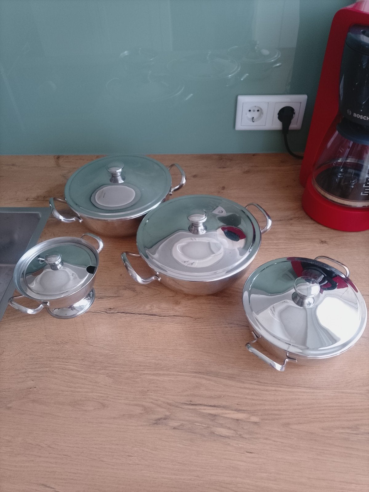 Alessi dekschalen set - RVS, Ophalen of Verzenden, Overige materialen, Overige stijlen, Overige typen