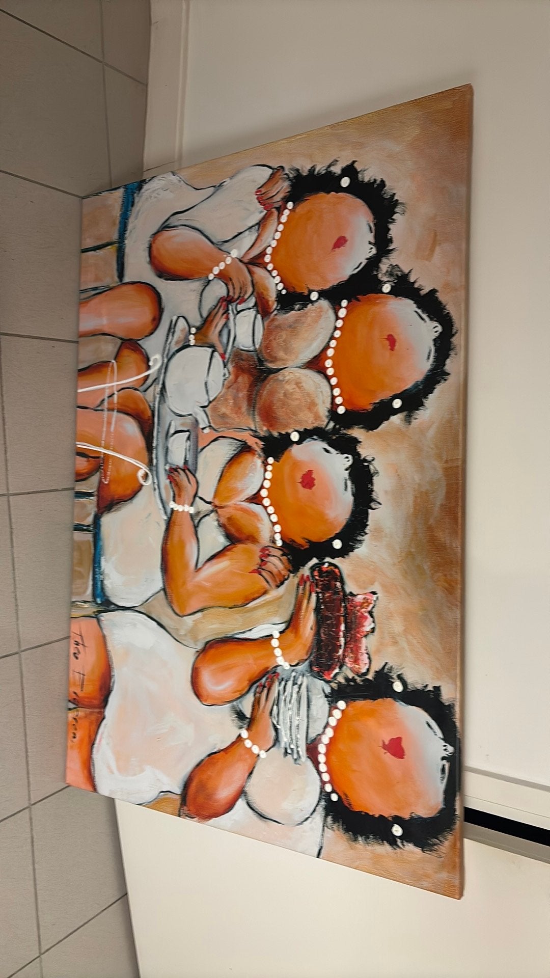 Dikke dames schilderij, Ophalen of Verzenden