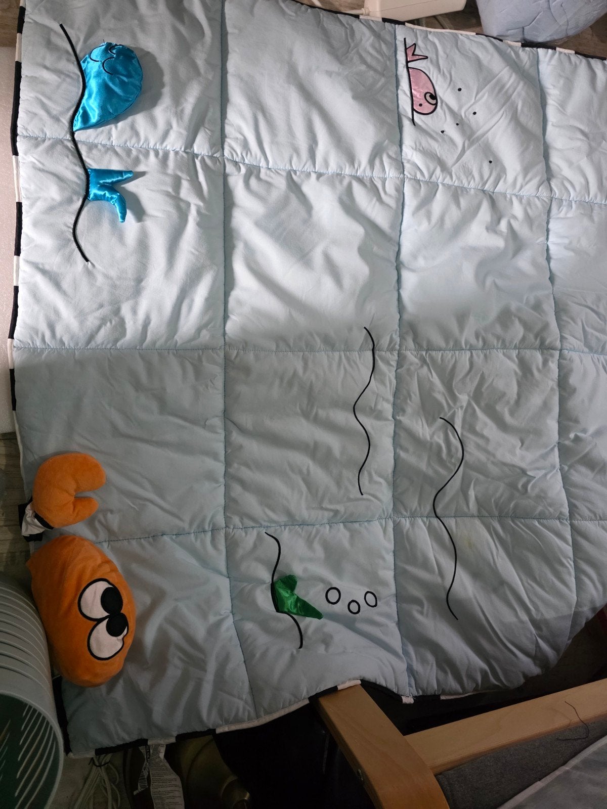 IKEA Klappa speelkleed/boxkleed met zeedieren, IKEA, Blauw, Ophalen of Verzenden, Zo goed als nieuw