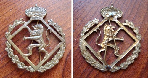 Kepi insigne van de Belgische Militaire school., Verzenden, Landmacht, Overige gebieden, Embleem of Badge