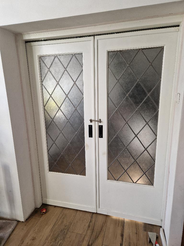 Antieke ensuite deuren, Doe-het-zelf en Verbouw, Deuren en Horren, Ophalen, Gebruikt, 120 cm of meer, Binnendeur