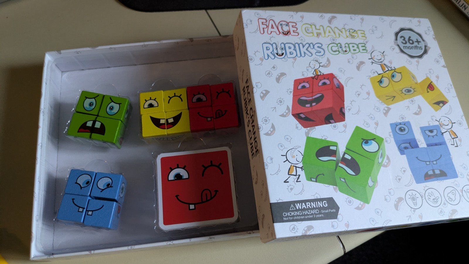 Face Change Rubik's Cube - Emotie Blokken Spel, Ophalen, Zo goed als nieuw, Jongen of Meisje