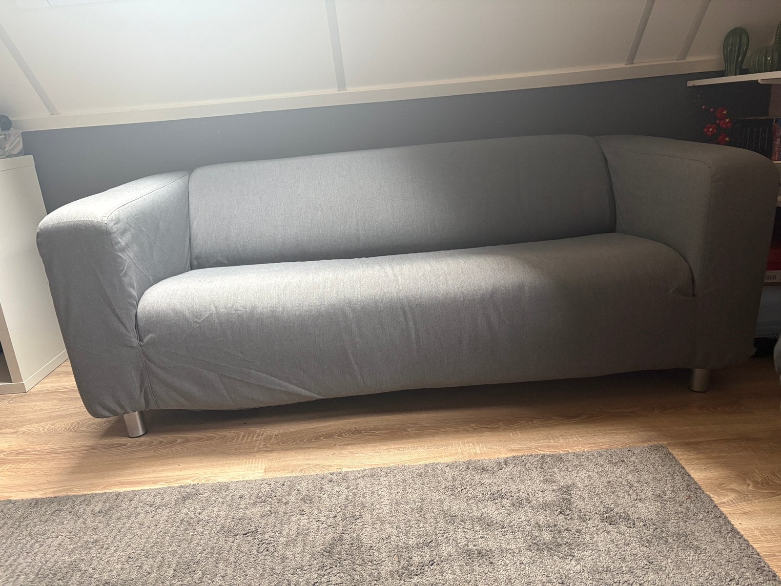 Grijze Ikea klippan bank, Ophalen, Gebruikt, 150 tot 200 cm, Driepersoons