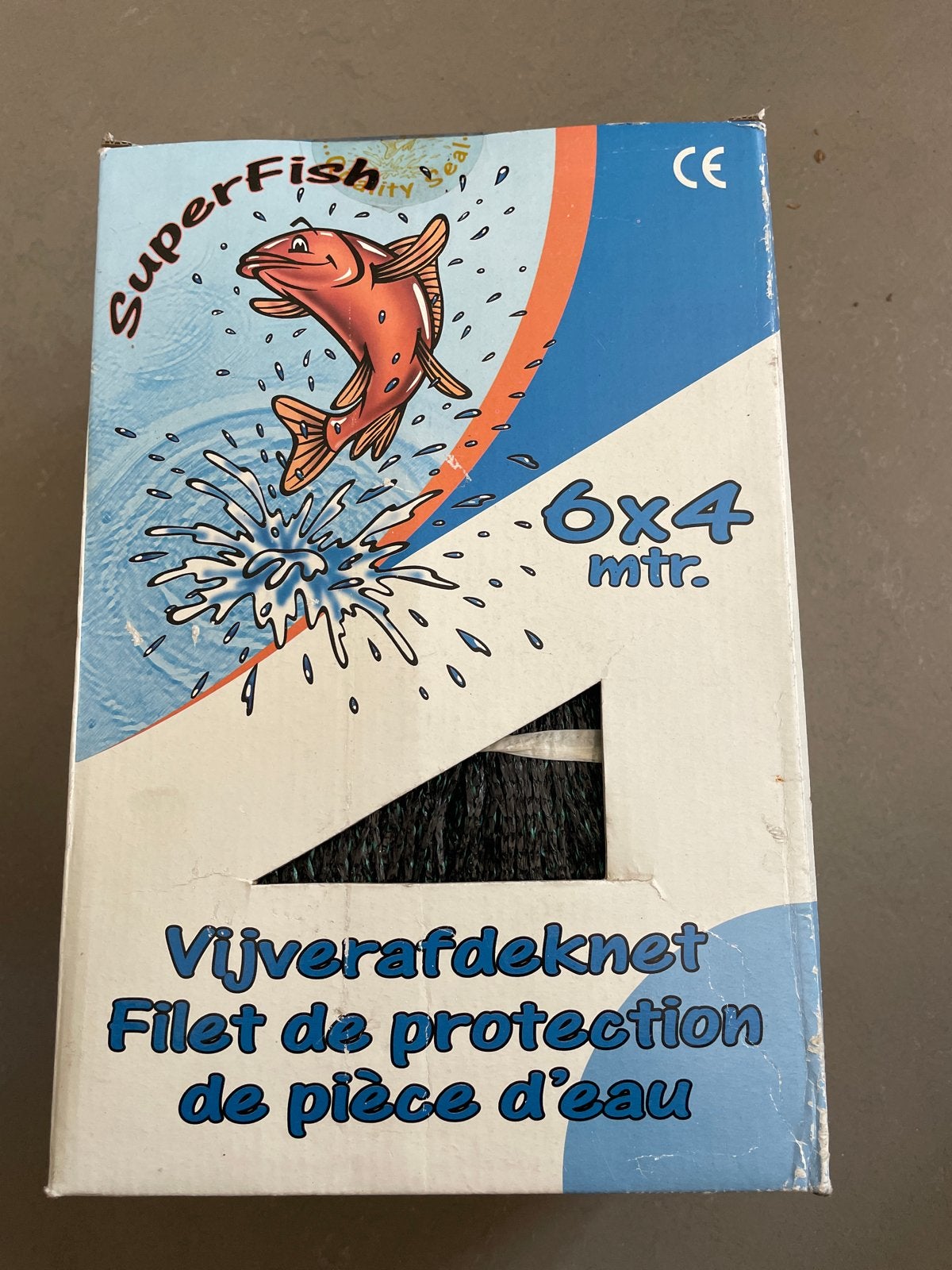 SuperFish Vijverafdeknet 6x4 mtr. - Nieuw in doos, Tuin en Terras, Ophalen, Nieuw