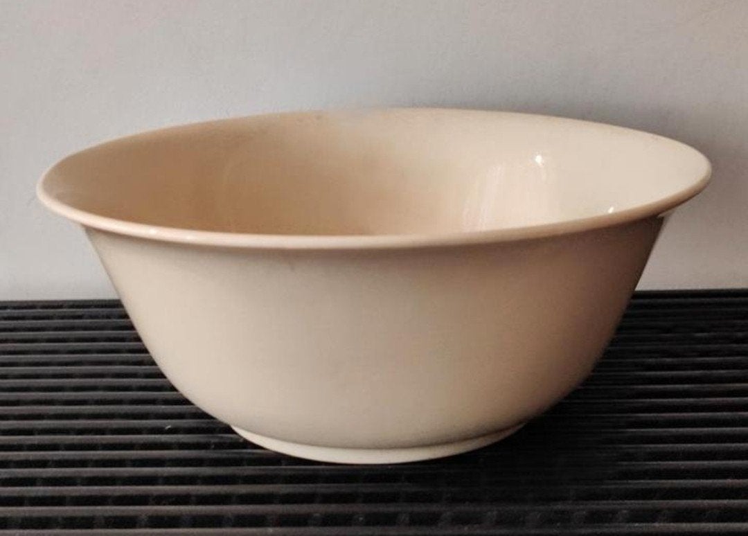 Vintage crèmekleurige basic keramieken schaal, dm 23 cm, Verzenden