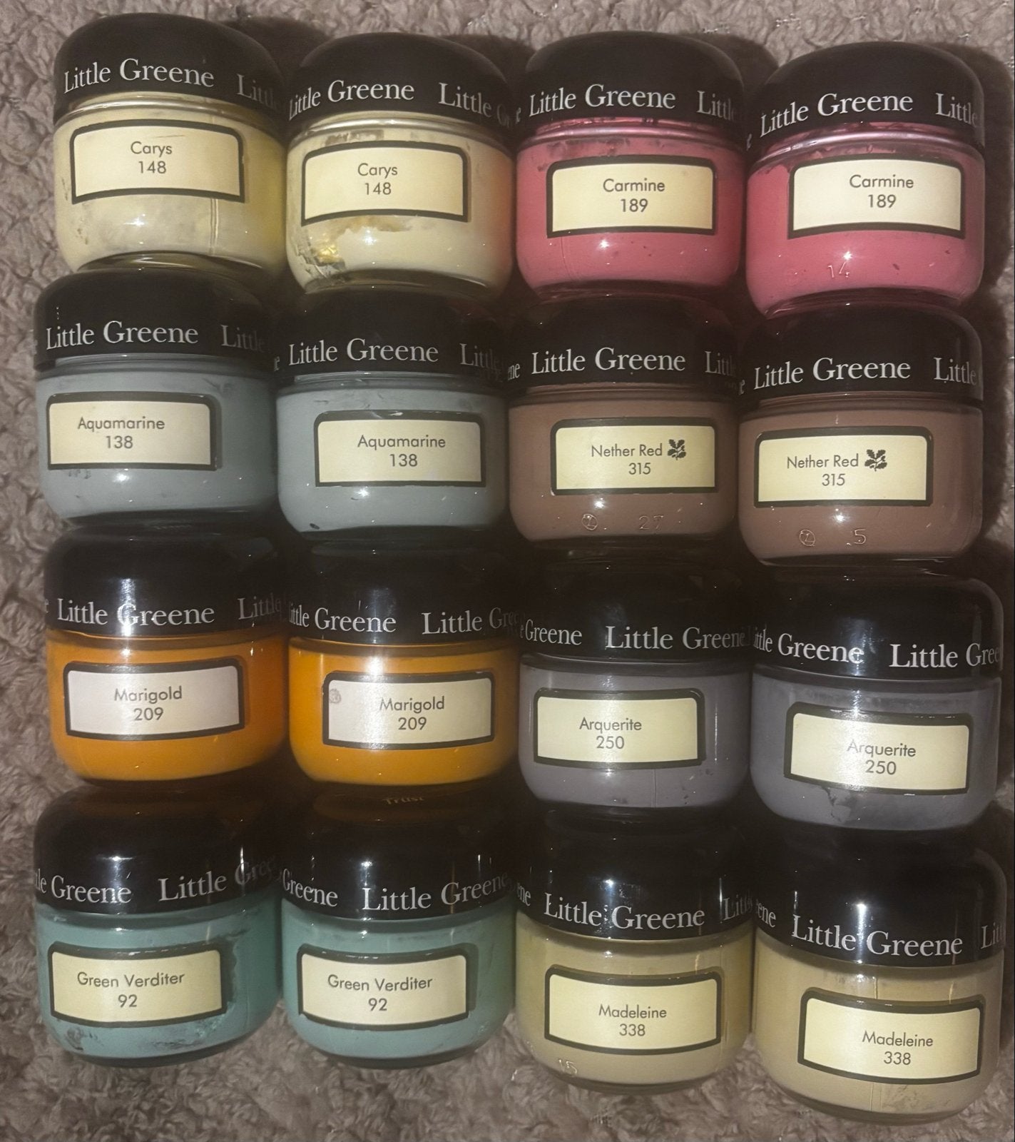 Little Greene verf testers - 60 ml per potje - Ongebruikt, Doe-het-zelf en Verbouw, Overige kleuren, Nieuw, Ophalen of Verzenden