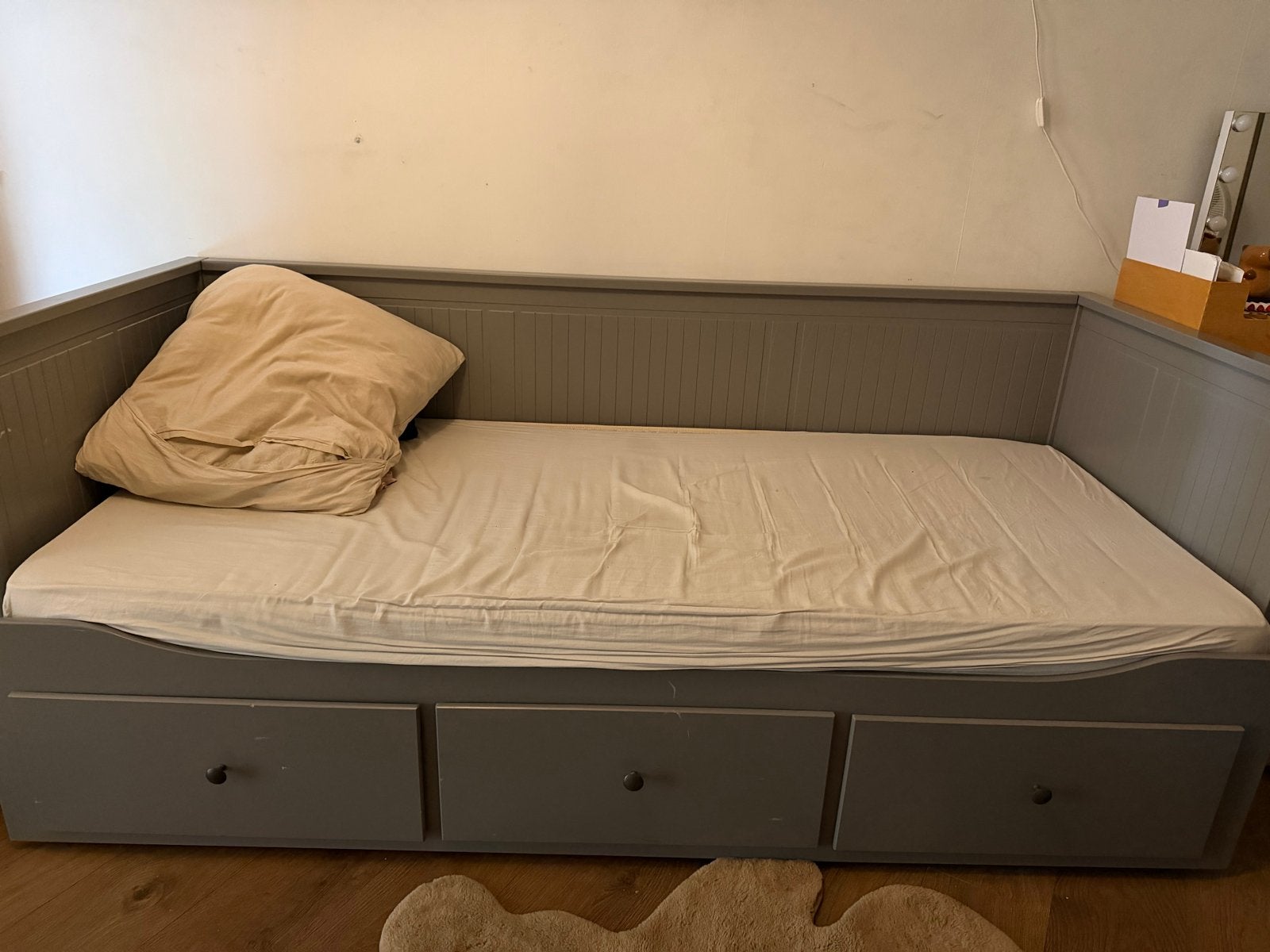 IKEA Hemnes Bedbank - Grijs met lades, Eenpersoons, Ophalen of Verzenden, 80 cm, 200 cm