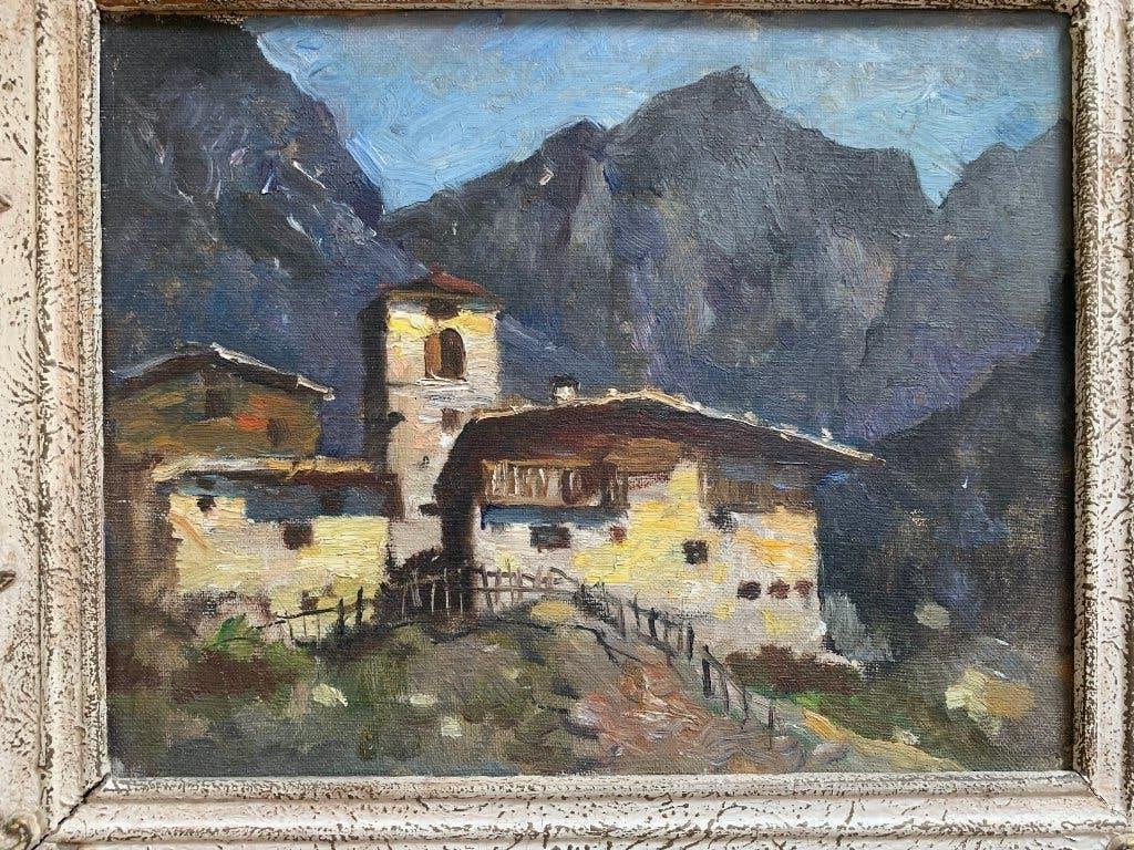 Jan Harm Weijns Italiaanse Alpen, Overige ondergronden, Impressionistisch, Ophalen of Verzenden, Landschap
