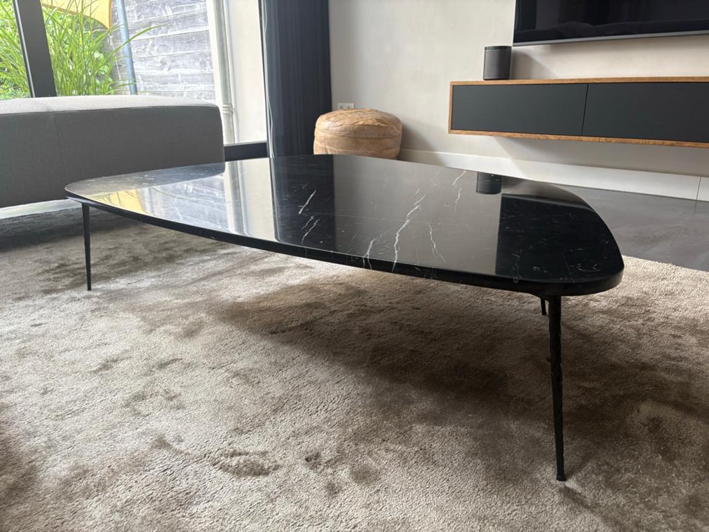 Salontafel Furnified Lewis - Zwart Marmer Look, Ophalen, 100 tot 150 cm, 50 tot 100 cm, Zo goed als nieuw