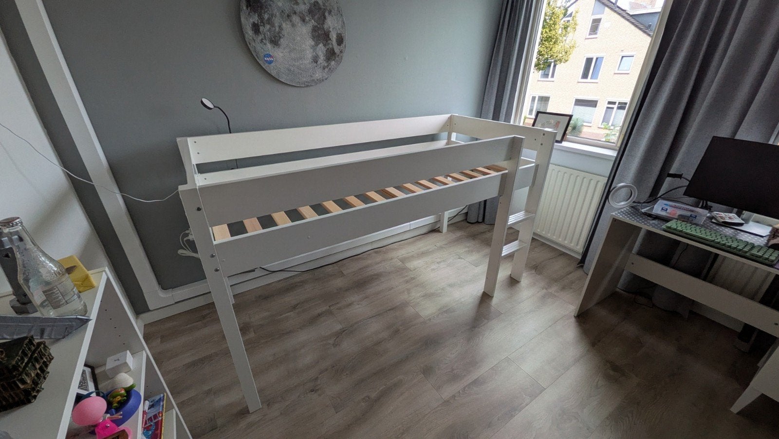 Bopita Halfhoogslaper Wit incl matras en topper!, Ophalen, Gebruikt, 90 cm, Eenpersoons