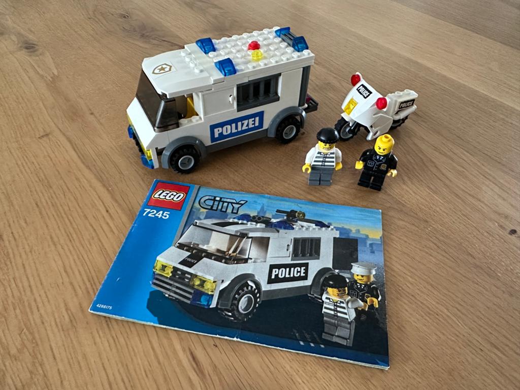 Lego 7245 politie bus en motor, Kinderen en Baby's, Speelgoed | Duplo en Lego, Lego, Ophalen of Verzenden, City, Gebruikt