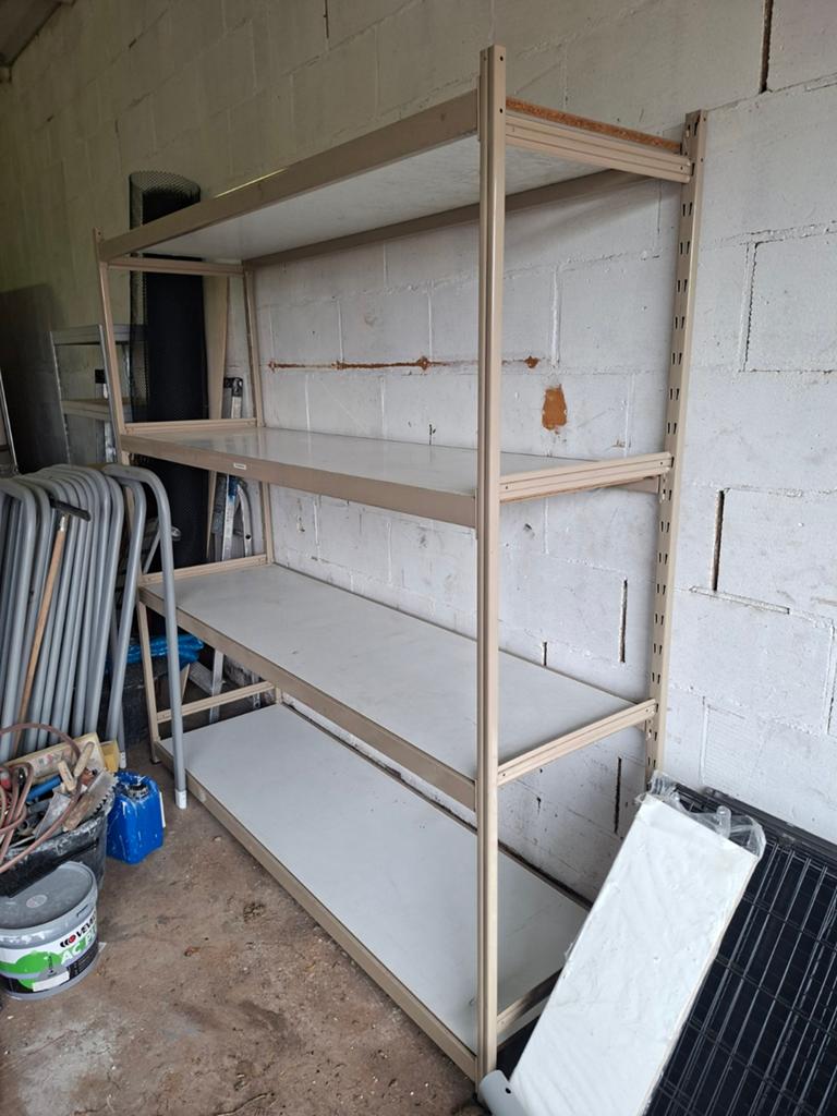 Stevige metalen stellingkast met 4 planken, Ophalen of Verzenden, Gebruikt