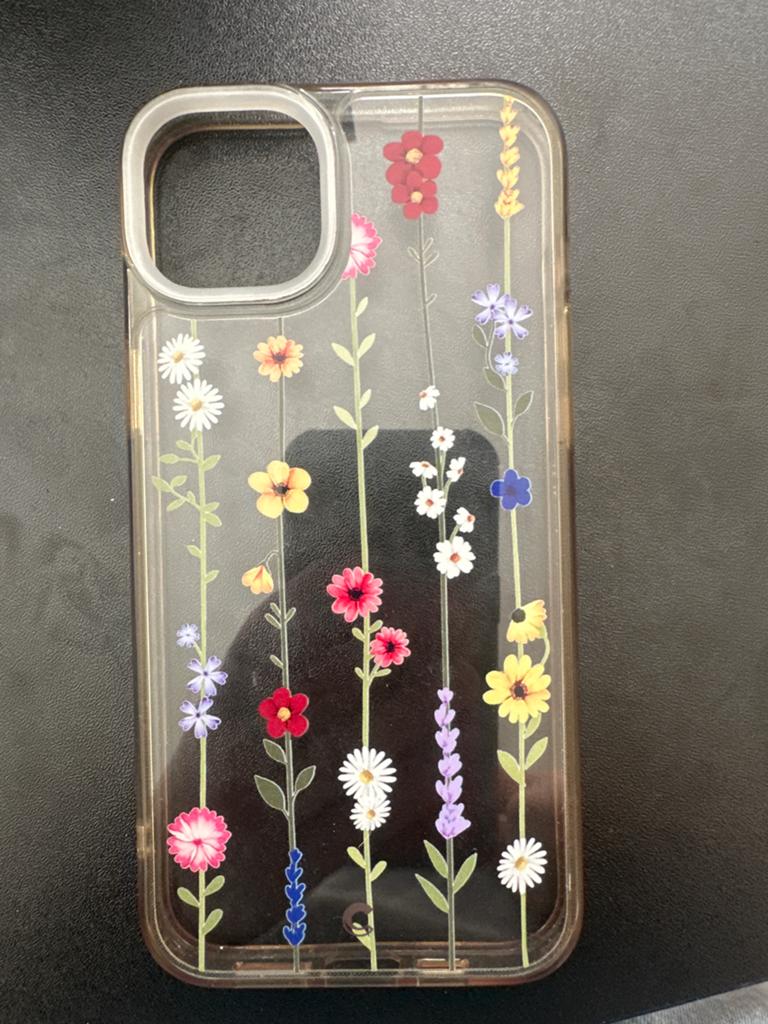 Transparant iPhone 14 Plus hoesje met bloemenprint, Kunststof, IPhone 14 Plus, Overige merken, Ophalen of Verzenden