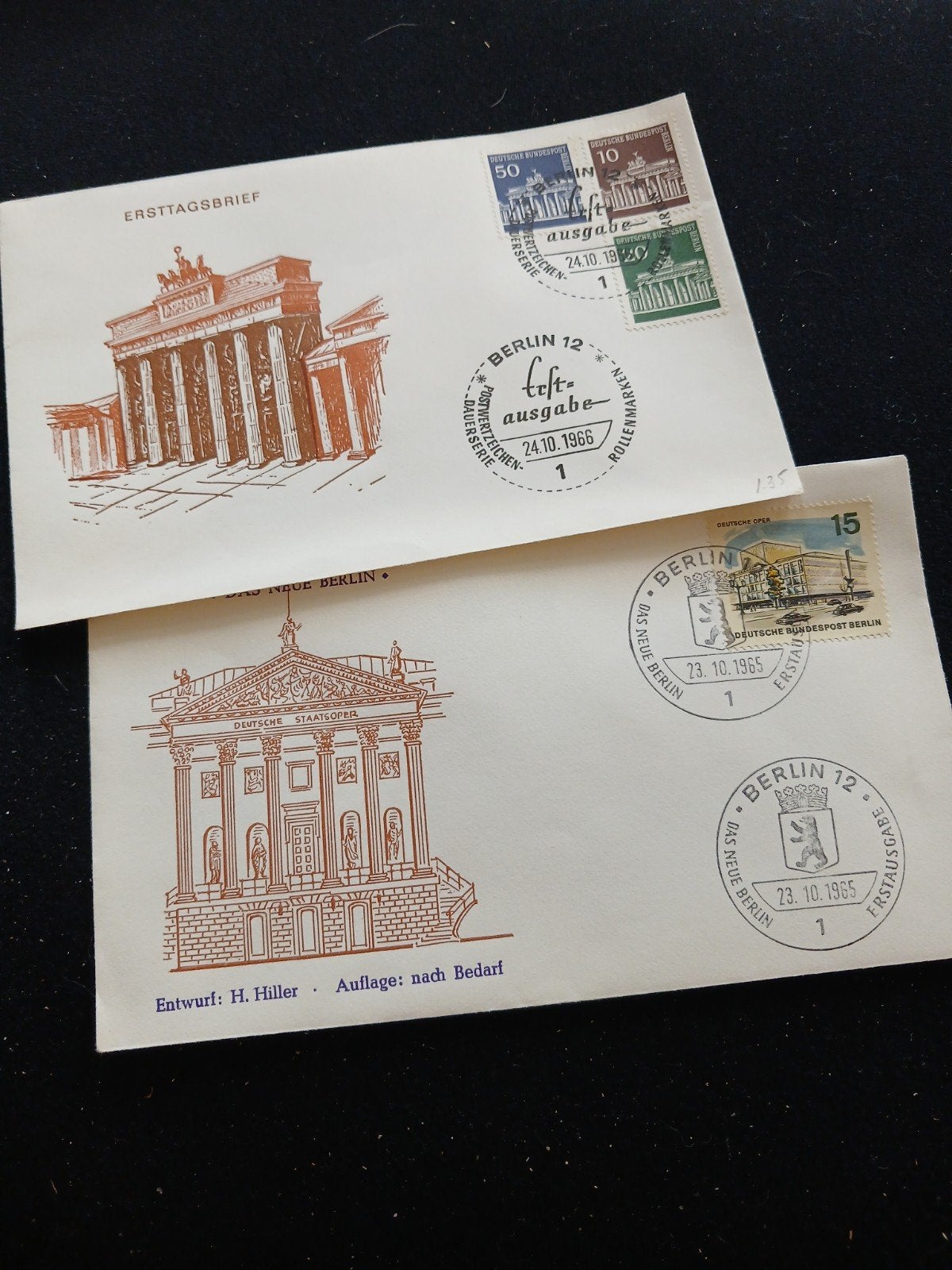 2 eerstedag enveloppen  uit Berlijn van 1965/66., Ophalen of Verzenden, Europa