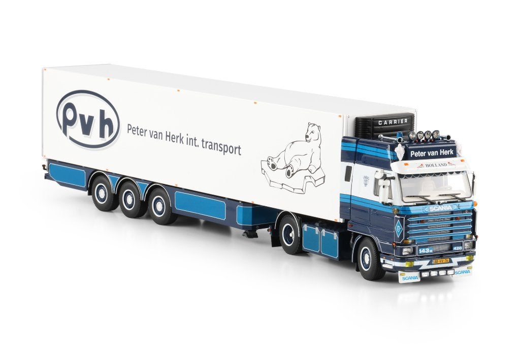 WSI SCANIA 3 STREAMLIEN + REEFER TRAILER  3 AXLE  VAN HERK, Ophalen of Verzenden, Nieuw, Bus of Vrachtwagen, Wsi