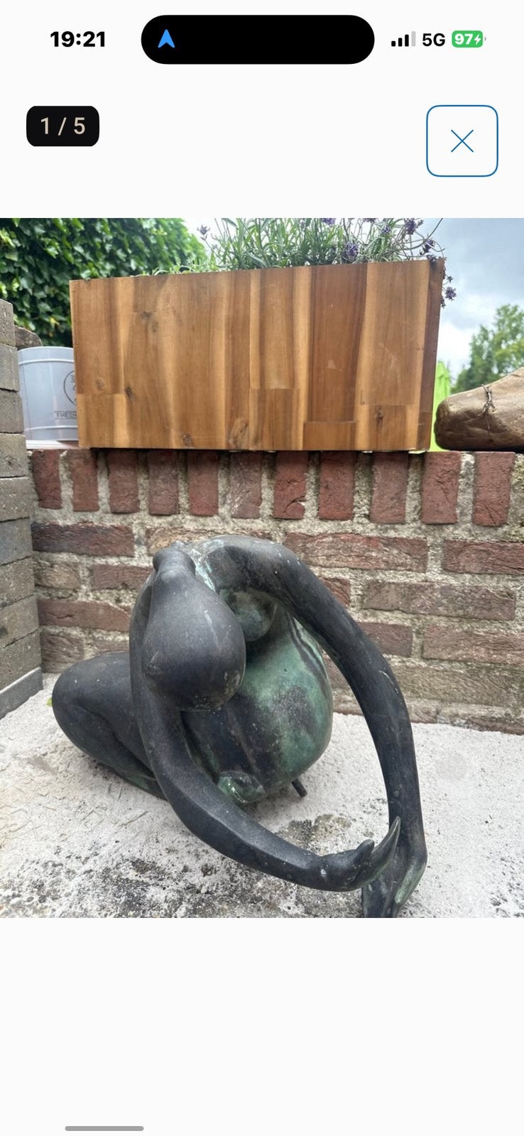 Tuin beeld deco bronzen ballerina tuinbeeld tuin beeld deco, Ophalen, Gebruikt