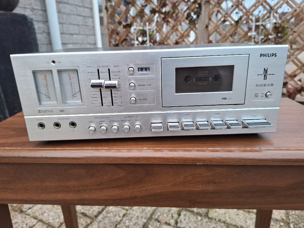 uitstekende cassettedeck philips n2538 uit 1978, Ophalen of Verzenden, Enkel, Philips, Auto-reverse