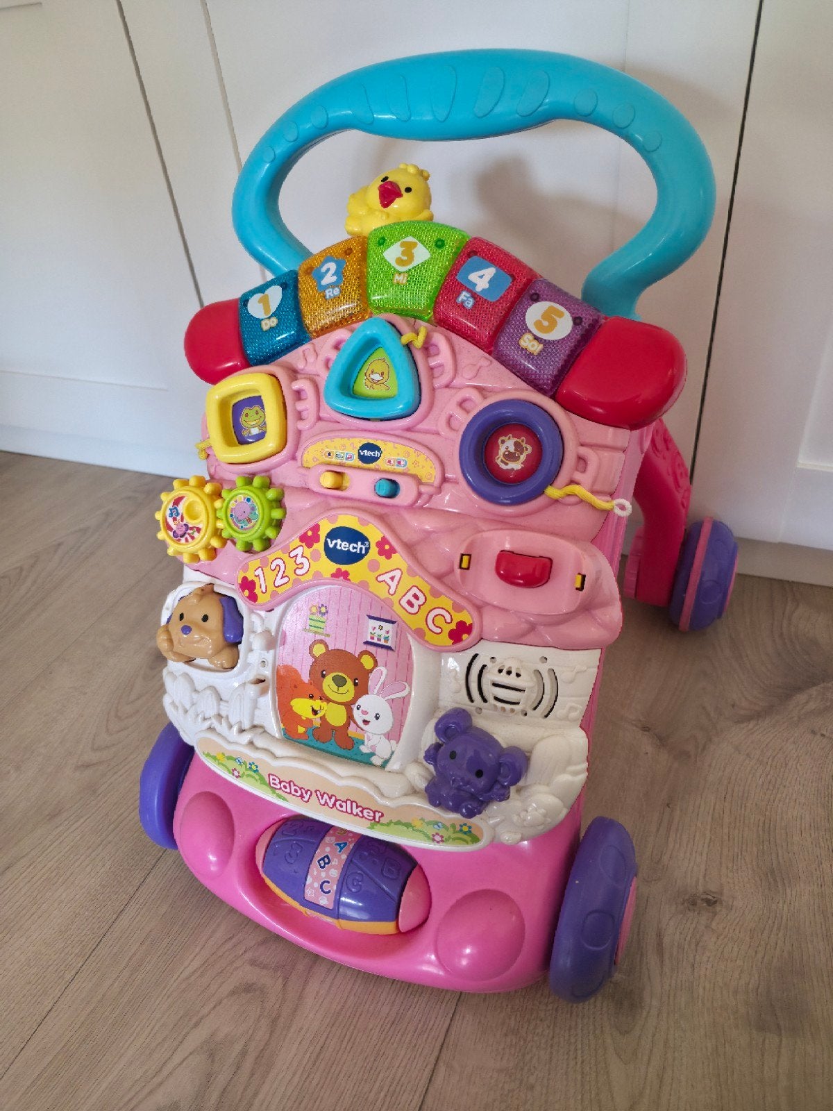 VTech Loop Leerwagen Baby Walker Roze - met geluid, Ophalen of Verzenden, Gebruikt, Auto, Met licht