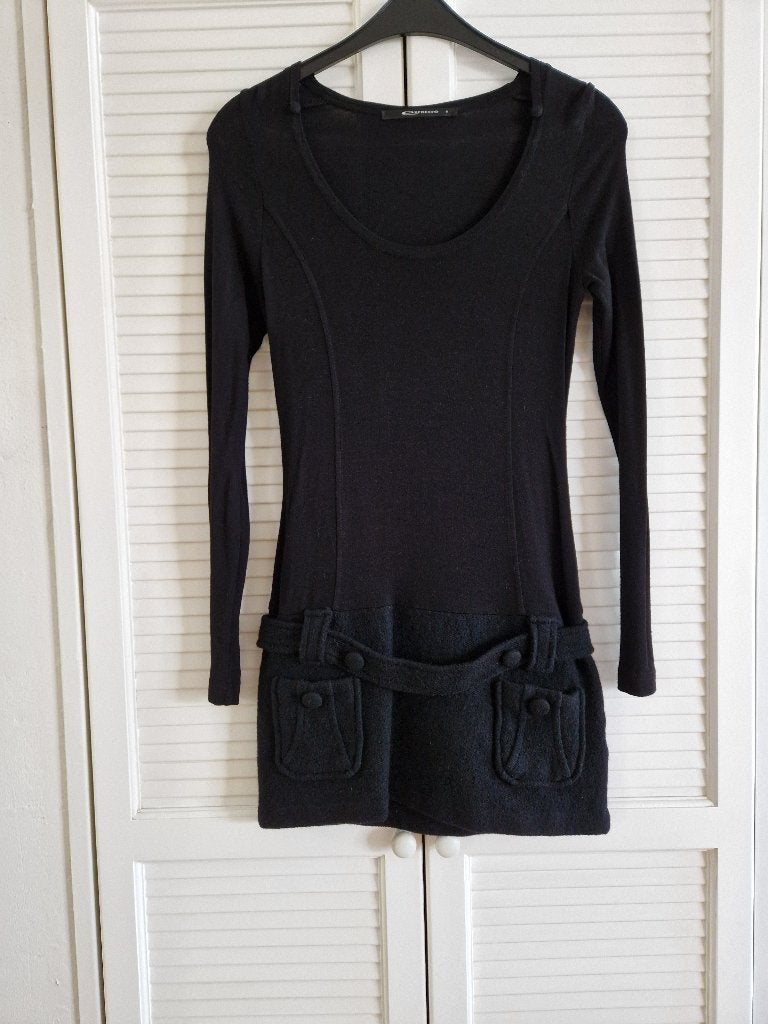 Expresso Jurk 50's style maat S valt als XS, Ophalen, Expresso, Zwart, Maat 36 (S)
