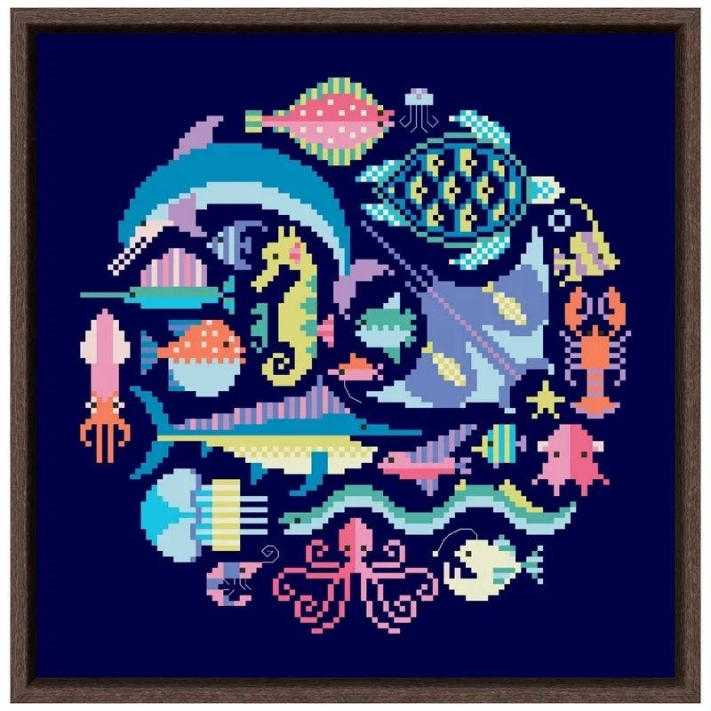 Borduurpakket 'Under the Sea' - Nieuw 14CT Aida, Ophalen of Verzenden, Nieuw, Handborduren, Borduurpakket