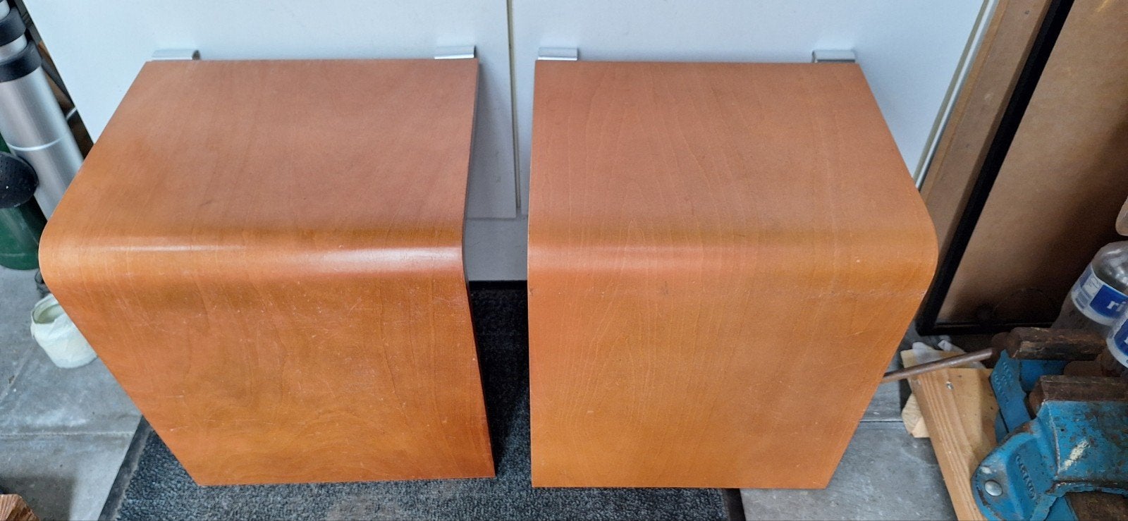 2 Auping aanhaaktafels 48 cm, Minder dan 55 cm, Gebruikt, Aupong Auronde, Rond