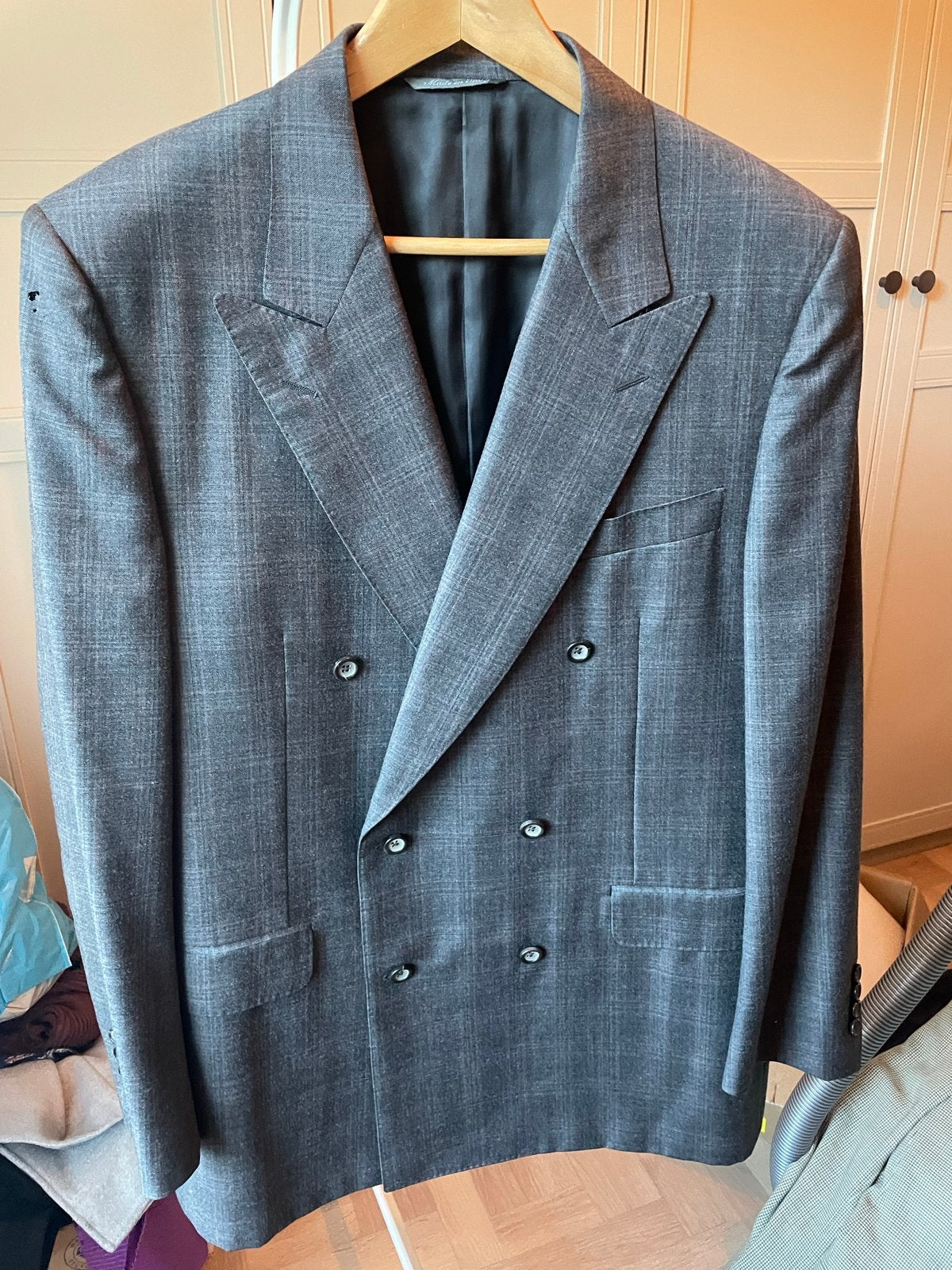 Canali Piet Thielen Colbert - Grijs geruit, maat 54, Kleding | Heren, Ophalen of Verzenden, Gedragen, Maat 52/54 (L), Grijs