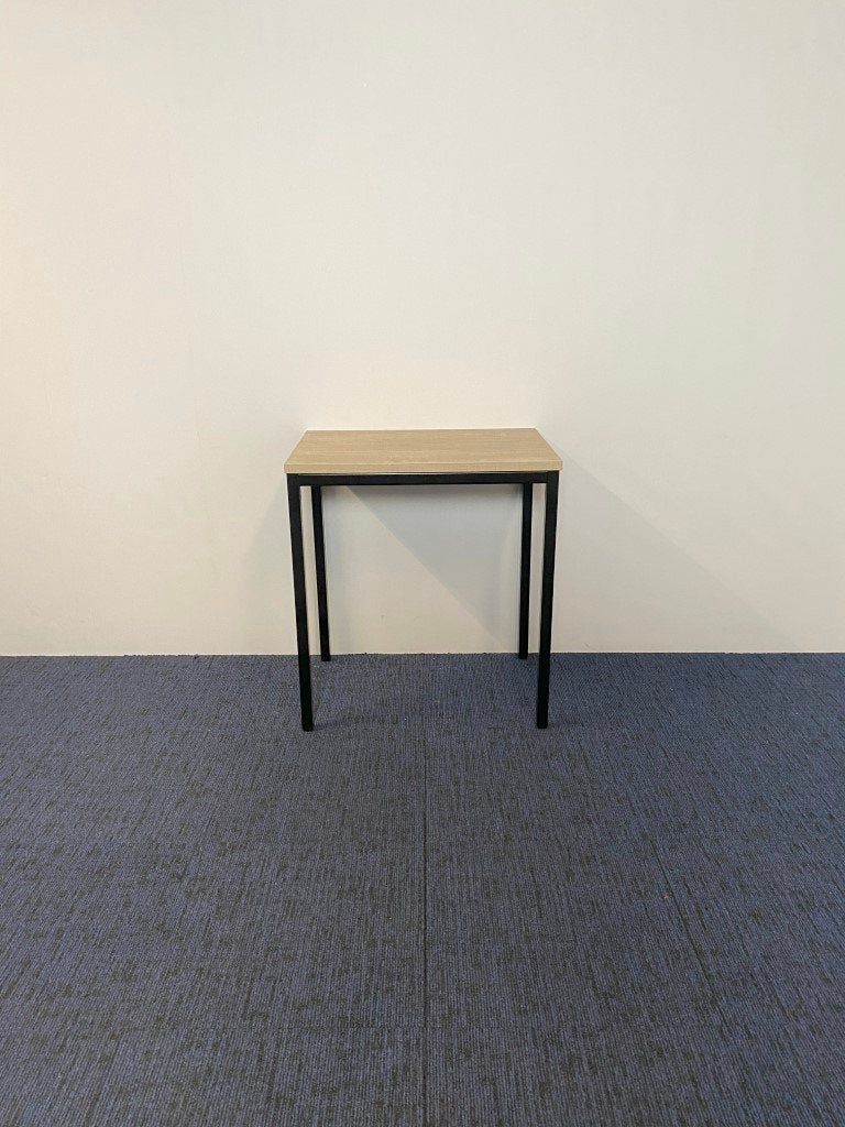 5 x Tafel, oak light blad, zwart onderstel, 70 x 50 cm., Ophalen, Demontabel, Gebruikt, 50 cm