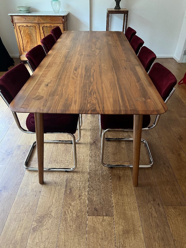 Eetkamertafel walnoot 260x100 zgan, Huis en Inrichting, Ophalen, 200 cm of meer, 50 tot 100 cm, Zo goed als nieuw