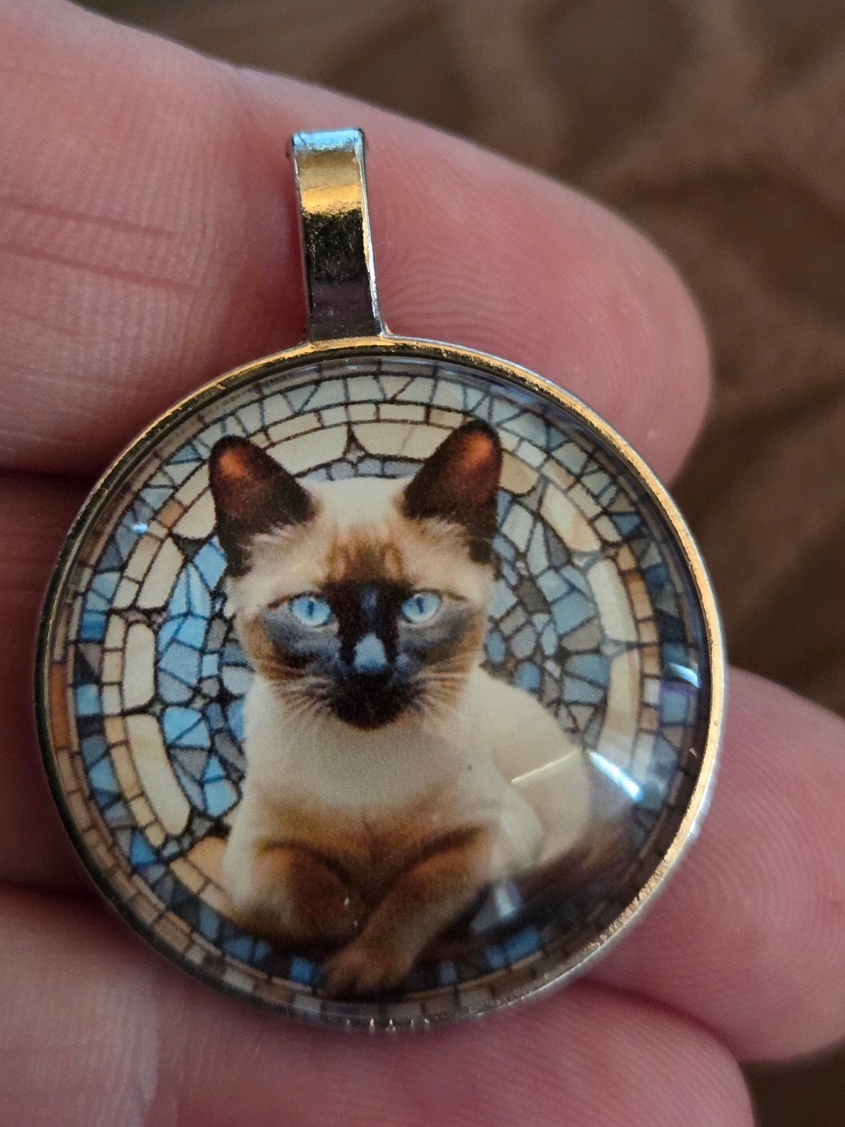 Glashanger met Siamees katje, Ophalen of Verzenden, Nieuw, Glas of Kristal, Dier