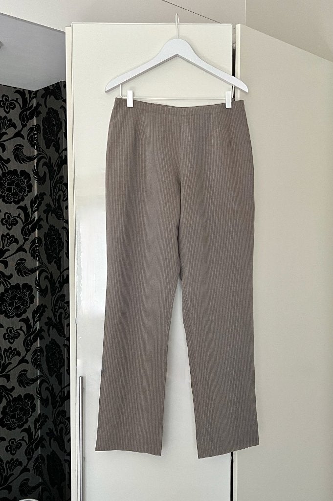 Nieuw broek linnen/katoen hoge taille, wijde pijpen Turnover, Kleding | Dames, Maat 38/40 (M), Bruin, Nieuw, Lang