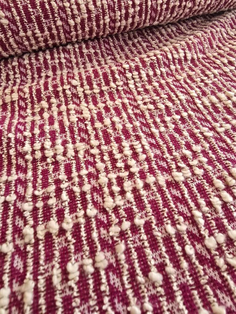 Jacquard stof kleur Magenta, Overige materialen, 120 cm of meer, Nieuw, Ophalen of Verzenden