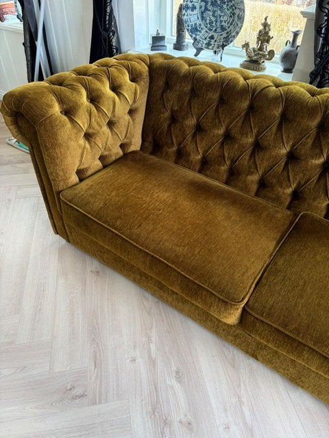 Prachtige luxe Chesterfield banken van Olaf, Ophalen, Zo goed als nieuw, 75 tot 100 cm, Stof