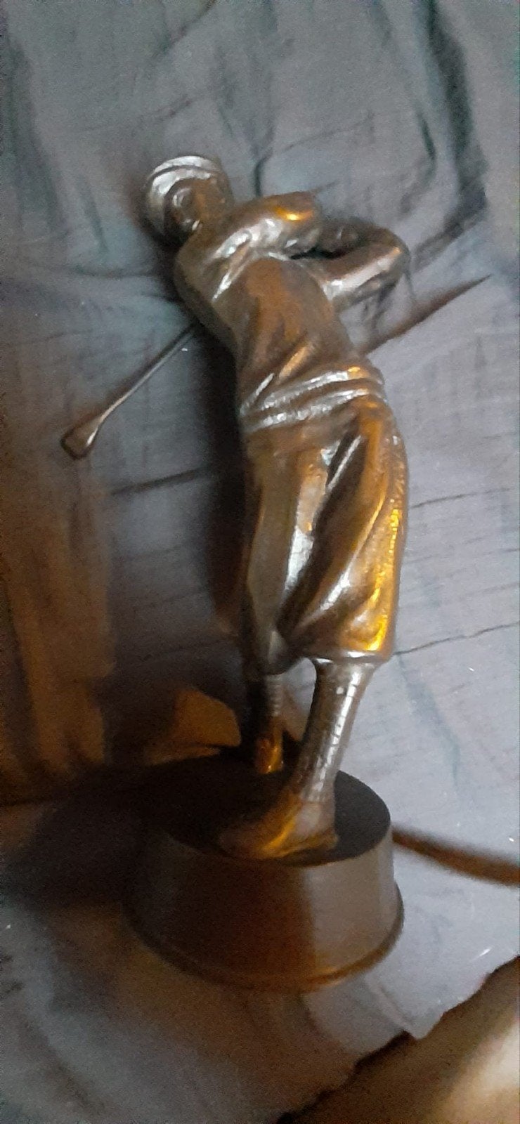Bronzen golfer beeld", "Vintage golf sculptuur", of "Golf tr, Antiek en Kunst, Ophalen of Verzenden