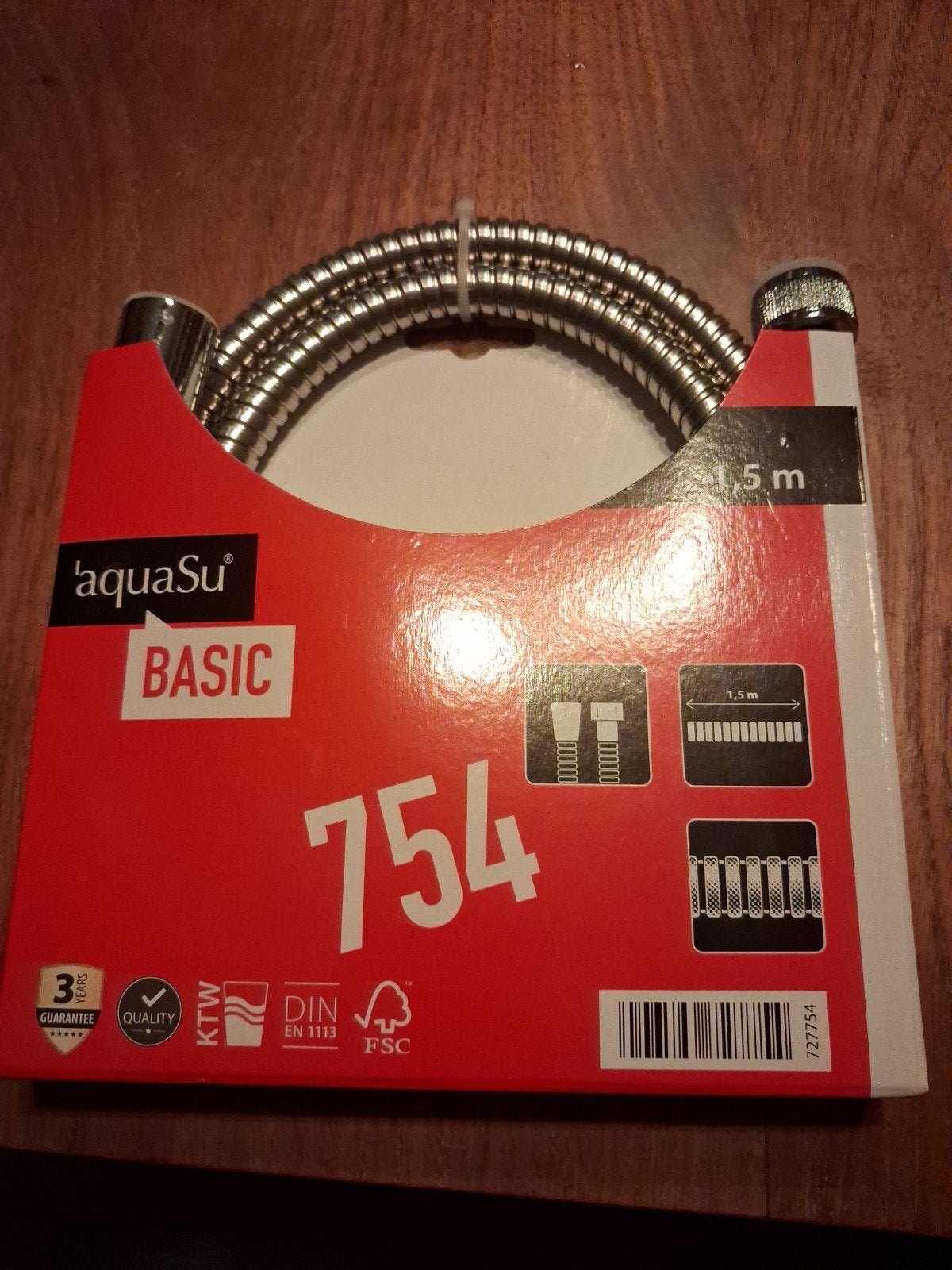 AquaSu Basic Doucheslang 1,5m - Nieuw, Ophalen, Nieuw, Chroom, Douche