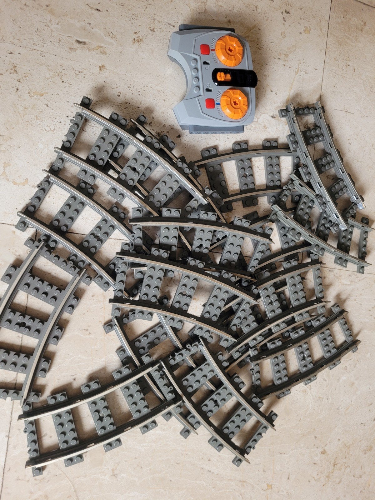 Lego treinrails 2867 bochtstukken electrische trein 15x, Kinderen en Baby's, Speelgoed | Thomas de Trein, Ophalen of Verzenden