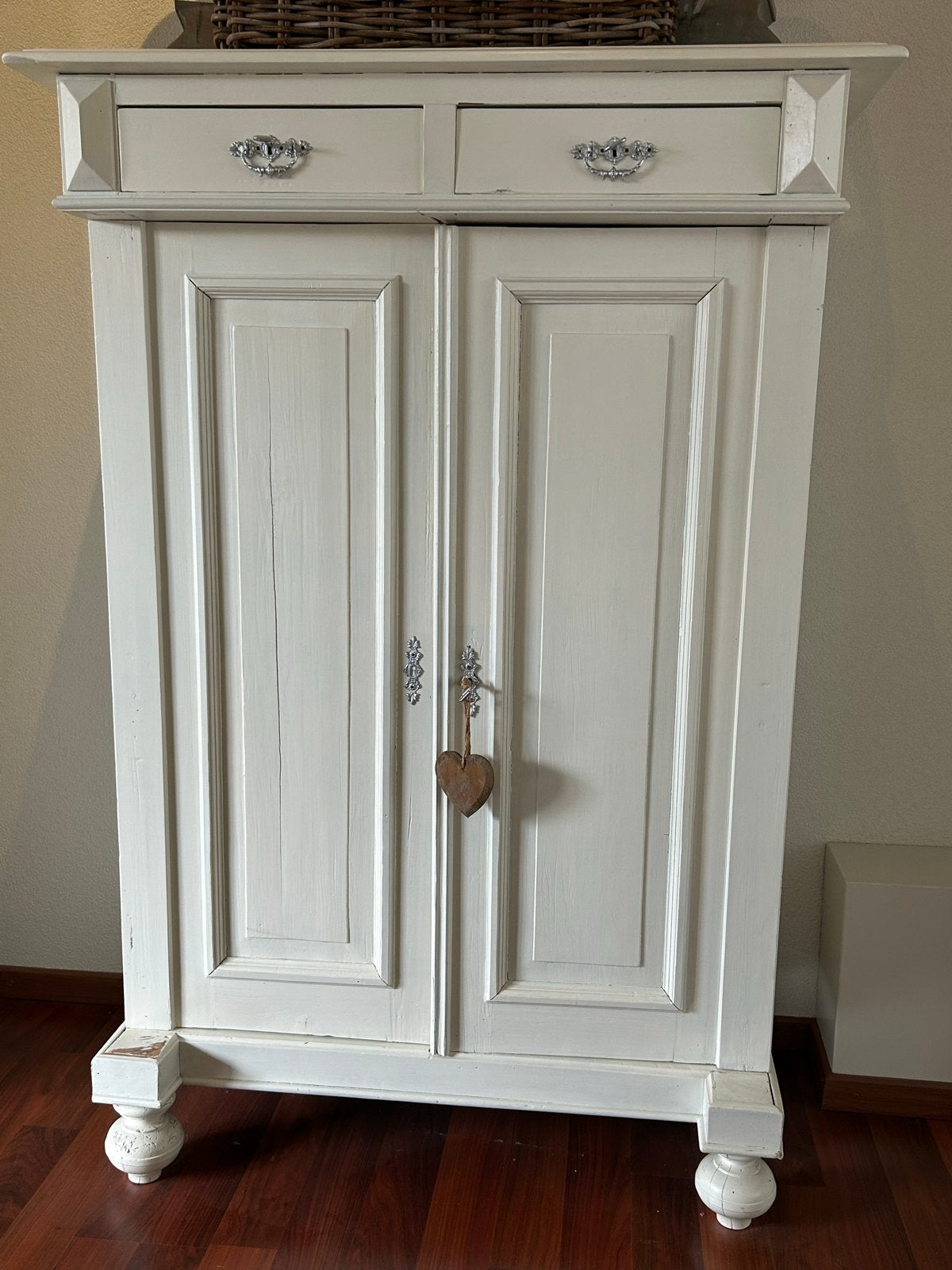 Antieke witte kast met lades en deuren, Antiek en Kunst, Ophalen