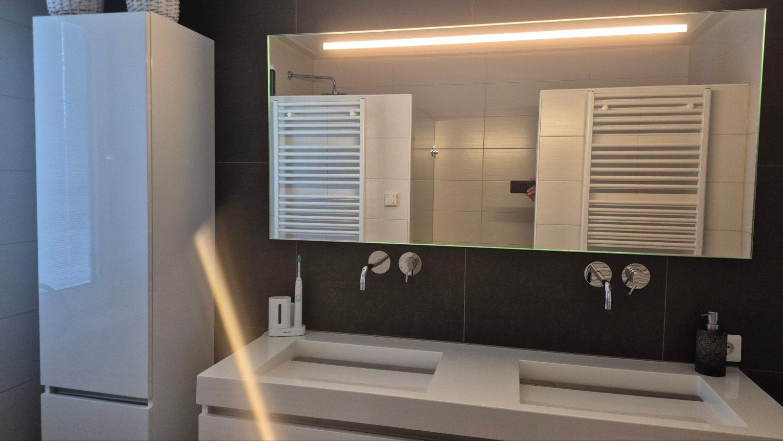 badkamerspiegel met verlichting, Ophalen, 100 tot 150 cm, 100 tot 150 cm, Overige typen