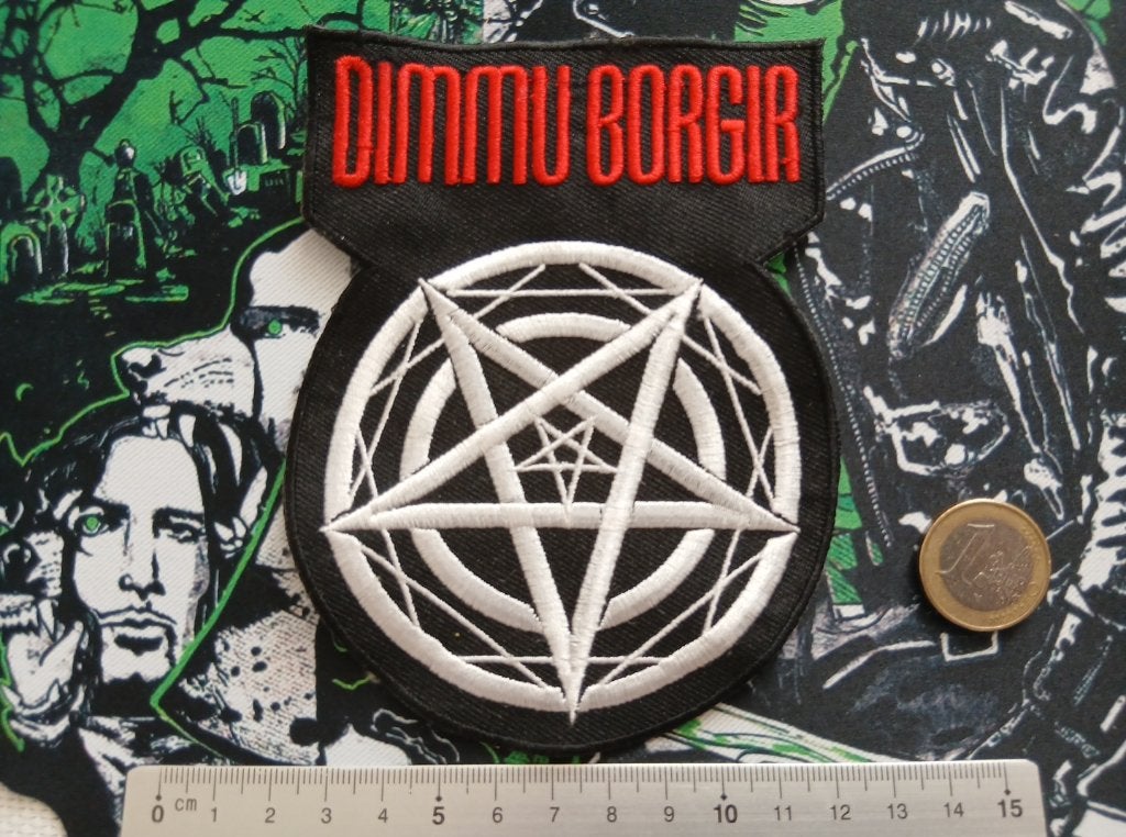 Dimmu Borgir mooie grote shaped patch d6 metal, Ophalen of Verzenden, Nieuw, Kleding