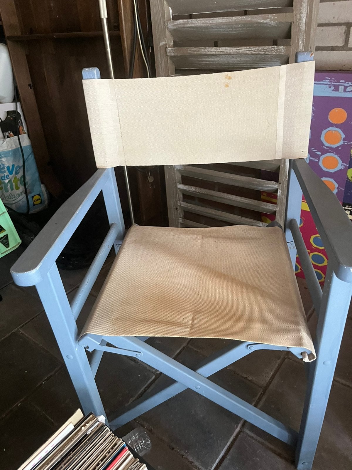 Regisseur stoel hout, Huis en Inrichting, Stoelen, Ophalen, Bruin, Zo goed als nieuw, Eén