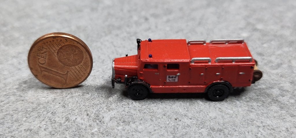 Mercedes Benz L4500F GLG brandweerwagen spoor Z (1:220), Overige merken, Gelijkstroom of Wisselstroom, Overige typen, Nieuw