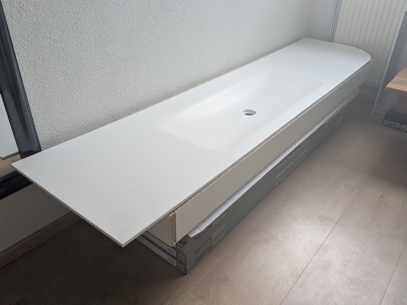 Elise Hi-macs wastafelblad met wasbak 207x51x1,2 cm, Ophalen, Zo goed als nieuw, 200 cm of meer, Minder dan 100 cm