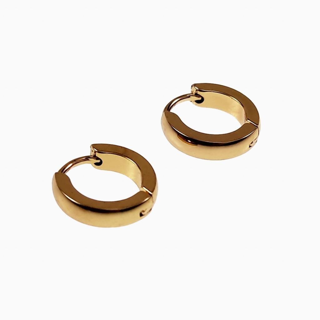 Ø13mm Oorringen Dames Heren Verguld Staal Klassiek Oorbellen, Overige materialen, Hangers, Birgitta-Gracht 33, 6465 EL Kerkrade, Nederland