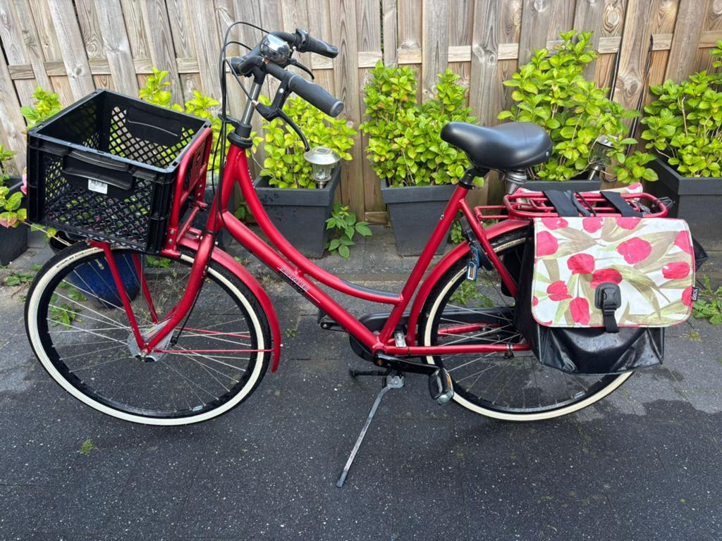 Mooie damensfiets tekoop, 53 tot 56 cm, Versnellingen, Zo goed als nieuw, Schijfrem