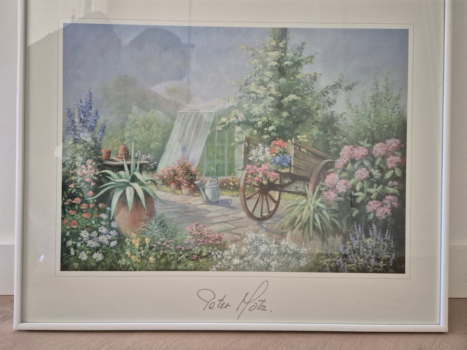 Sfeervolle Tuinscène met Kas en Bloemen - Peter Motz, Ophalen