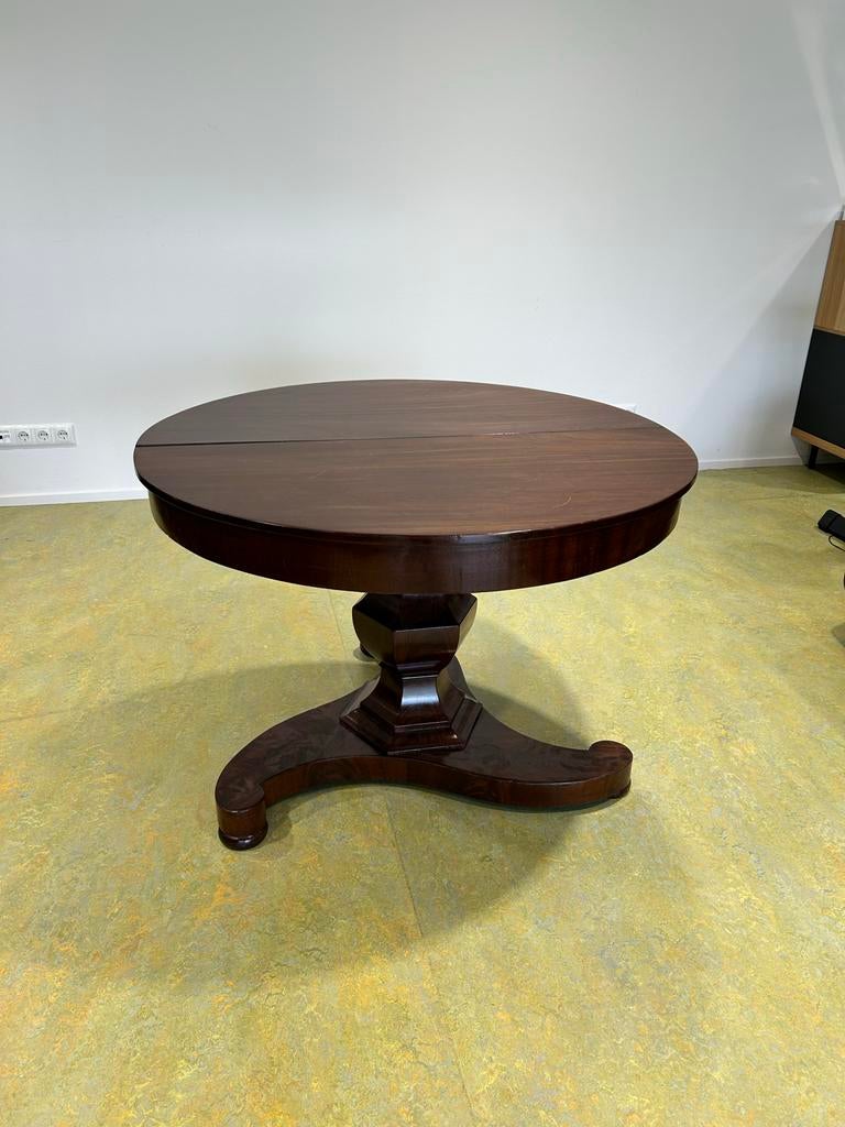 Empire/Laat-Biedermeier Ronde Tafel met 4 Verlengstukken, Ophalen